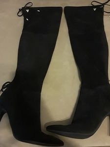 GUESS Black Thigh-High Suede HighHeel Boots♡